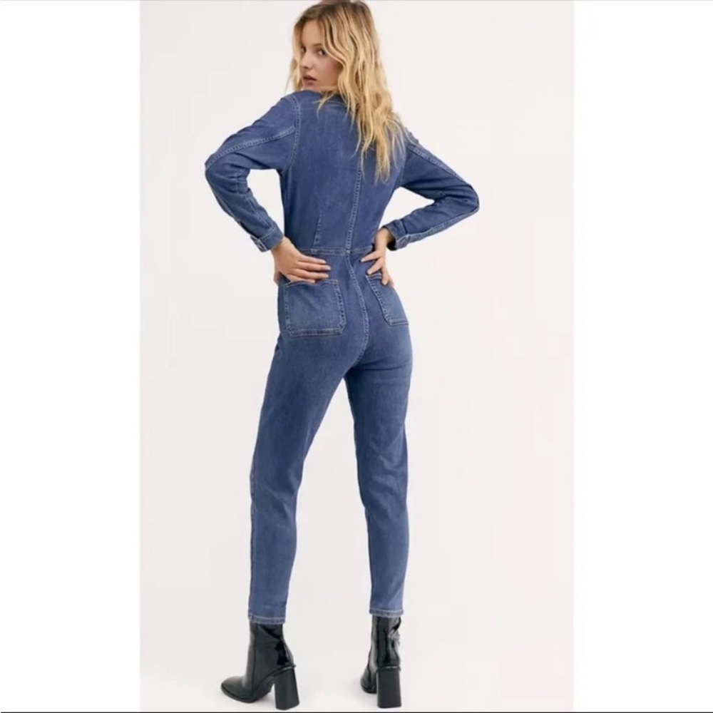 Free People Lennox Denim Jumpsuit size XS